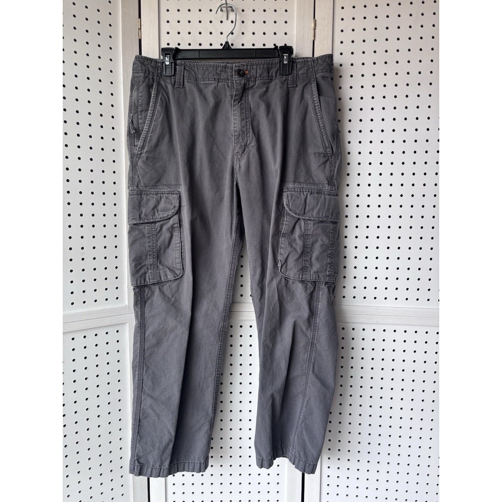 Outdoor Life Men's Cargo Pants 36x29 (27) Gray‎ Cotton Ripstop Outdoor Hiking